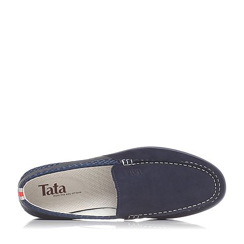 Tata/他她2016年夏季专柜同款蓝色时尚男单鞋U254DBM6