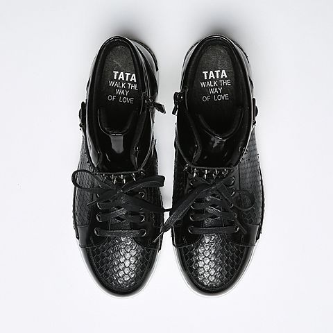 Tata/他她冬季专柜同款黑色男休闲靴21S40DD6
