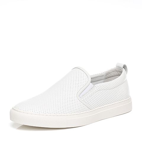 Tata/他她春季白色牛皮男休闲鞋2B162AM7