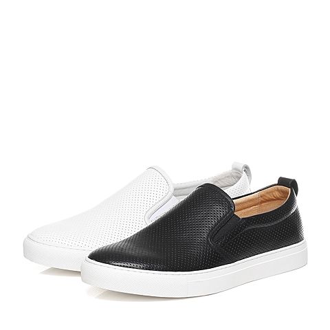 Tata/他她春季白色牛皮男休闲鞋2B162AM7