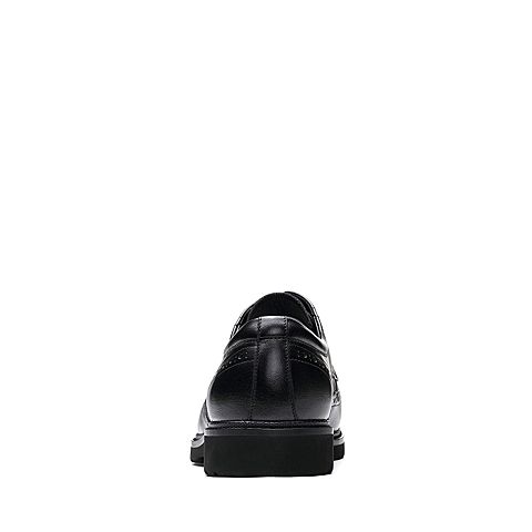 Tata/他她专柜同款黑色牛皮英伦雕花绑带男休闲鞋23I20DM7