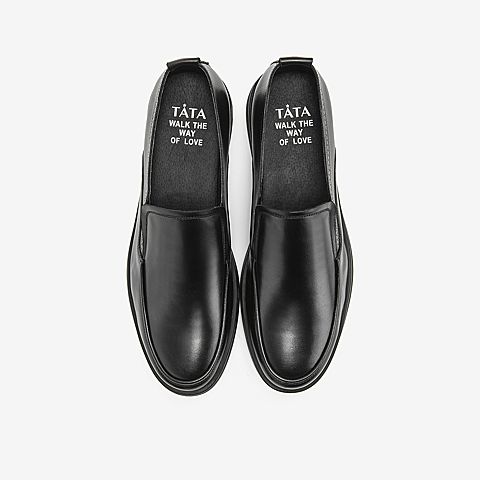 Tata/他她春专柜同款黑色牛皮革商务鞋通勤男皮鞋CMM02AM9