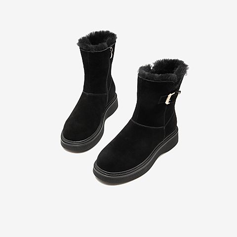 Tata/他她2021冬商场同款时尚休闲舒适中筒雪地靴女靴新WFB01DZ1