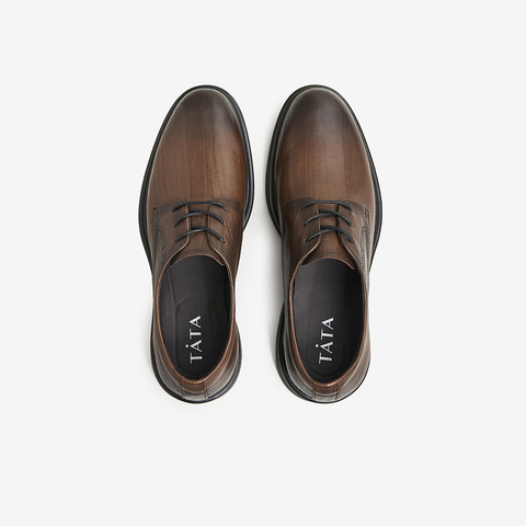 Tata/他她2023冬商场同款时尚油蜡压花牛皮革男鞋新款21030DM3