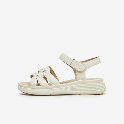 Tata/他她2024夏商场同款简约一字带凉鞋女软底凉鞋新款YEX01BL4