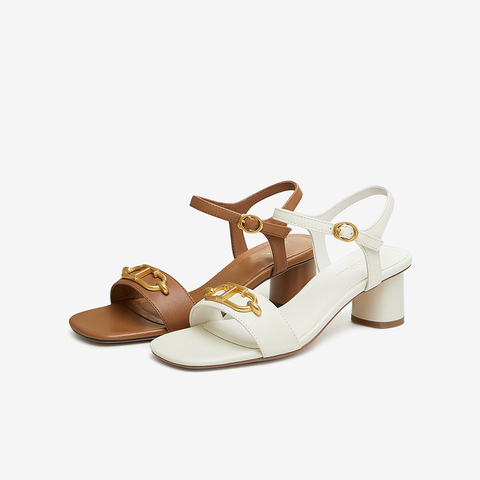 Tata/他她2024夏商场同款简约气质一字带凉鞋女新款7ZQ06BL4