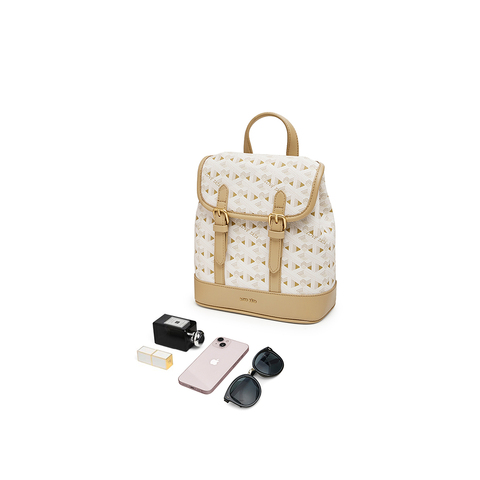 Tata/他她2024夏商场同款复古撞色休闲双肩背包新款X3264BX4