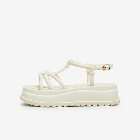 TATA/他她2024夏时尚简约百搭女厚底一字带凉鞋新款DWFU1BL4