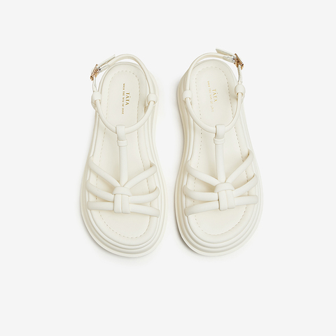 TATA/他她2024夏时尚简约百搭女厚底一字带凉鞋新款DWFU1BL4