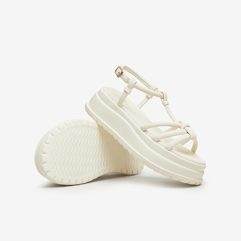 TATA/他她2024夏时尚简约百搭女厚底一字带凉鞋新款DWFU1BL4