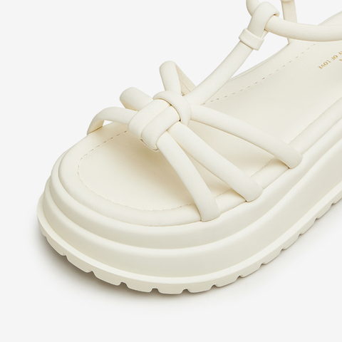 TATA/他她2024夏时尚简约百搭女厚底一字带凉鞋新款DWFU1BL4