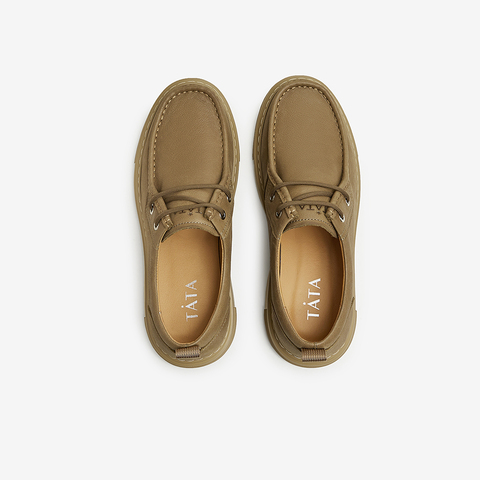 TATA/他她2024秋时尚休闲大气圆头厚底皮鞋男士新款OCN01CM4