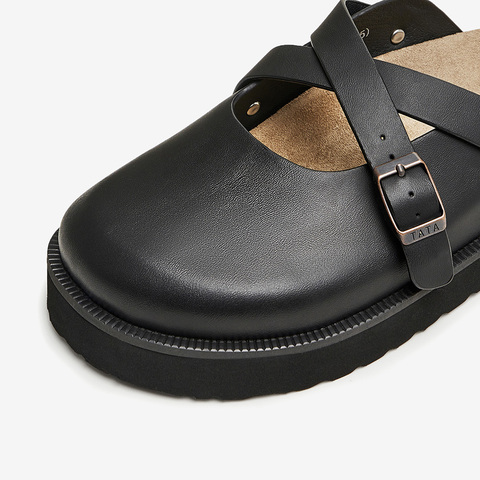 Tata/他她2024秋女外穿时尚休闲穆勒鞋新款GGX01CH4