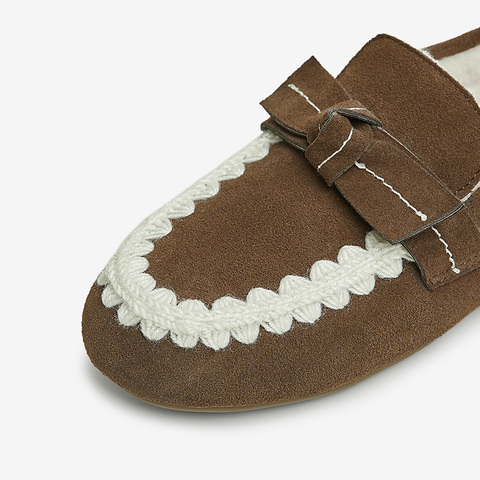 TATA/他她2024冬商场同款时尚休闲毛毛单鞋女新款DWBQ2DA4