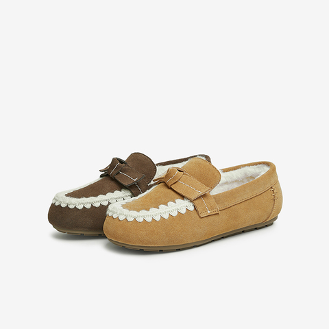 TATA/他她2024冬商场同款时尚休闲毛毛单鞋女新款DWBQ2DA4