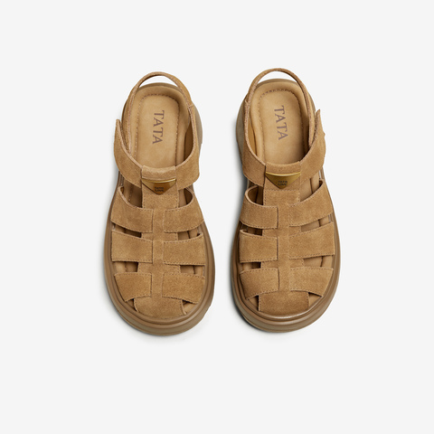 TATA/他她2025夏商场同款时尚休闲女罗马凉鞋新款CN201BH5