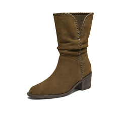 TATA/他她2025冬商场同款女日常时尚休闲西部靴新款NWU01DS5