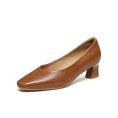 TATA/他她2026春商场同款时尚百搭简约圆头女中高单鞋新款UZJ01AQ6