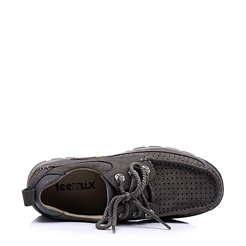 Teenmix/天美意夏季灰色牛皮男单鞋A1002BK3打孔透气