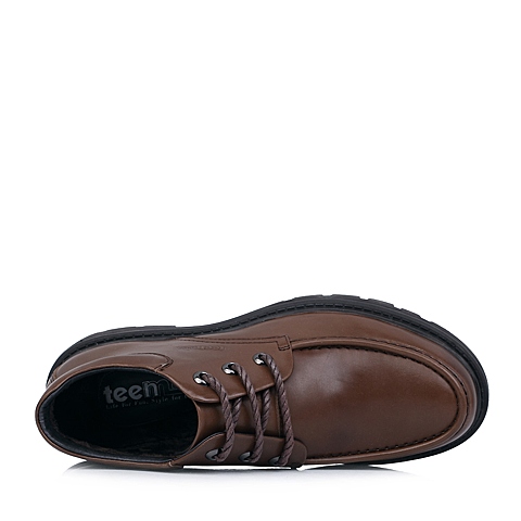 Teenmix/天美意棕色牛皮B9981DD4男皮靴冬季