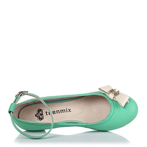 TEENMIX/天美意绿色软羊皮6KP05AQ4女单鞋春季