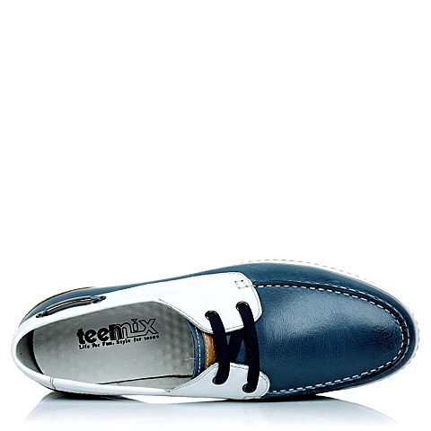 TEENMIX/天美意夏季专柜同款浅蓝色油蜡牛皮男皮鞋1PB02BM4