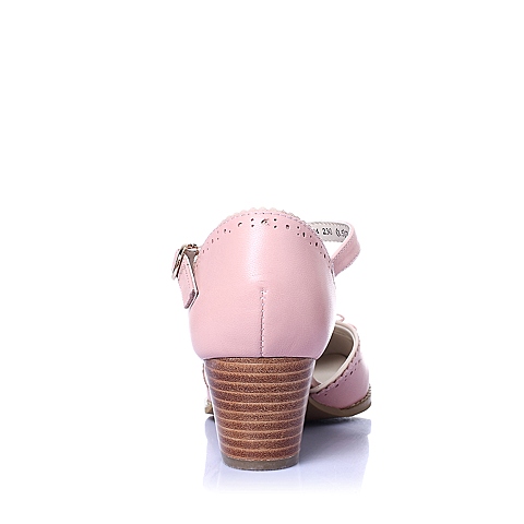 Teenmix/天美意春季专柜同款粉/米色山羊皮女凉鞋6LK34AK5