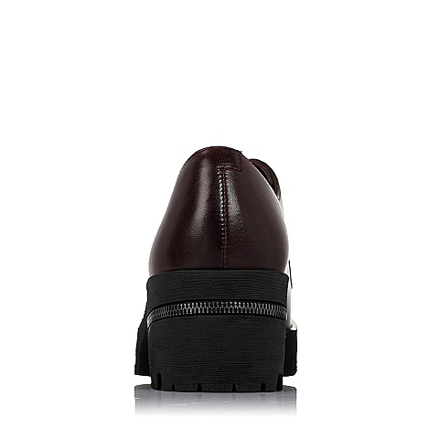 Teenmix/天美意秋季专柜同款红-擦色牛皮革女单鞋6SR20CM5