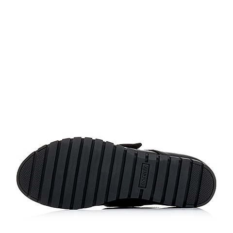 Teenmix/天美意秋季专柜同款黑色牛皮女单鞋6ZS22CM5