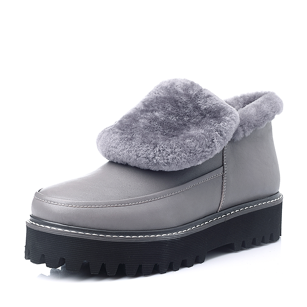 Teenmix/天美意冬季灰色牛皮女休闲靴S5265DD5