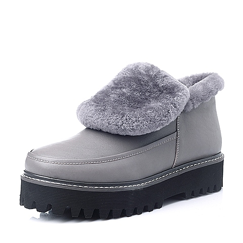 Teenmix/天美意冬季灰色牛皮女休闲靴S5265DD5