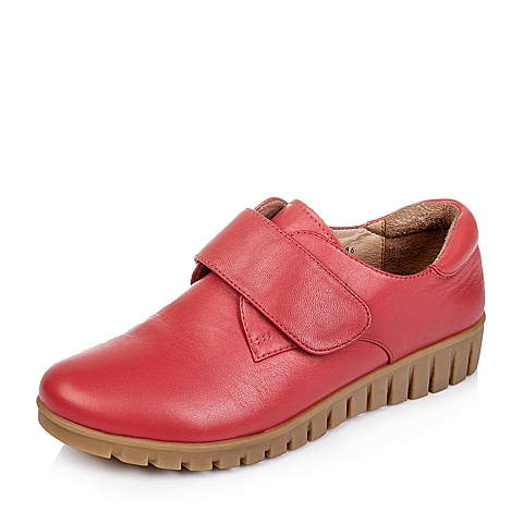 Teenmix/天美意秋季专柜同款红色牛皮革女单鞋6ZS22CM5