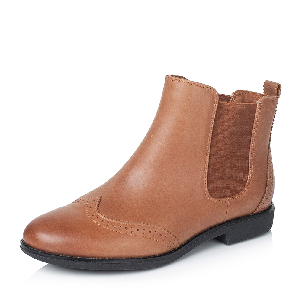 Teenmix/天美意冬季专柜同款棕色打蜡牛皮女靴（绒里）6D440DD5