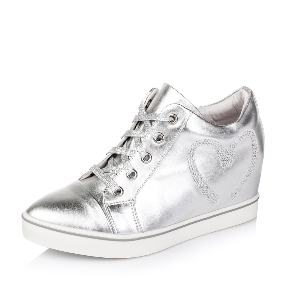 Teenmix/天美意冬季专柜同款银色牛皮女短靴AM06HCD5