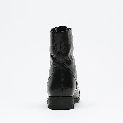 Teenmix/天美意冬季专柜同款黑色羊皮女短靴（绒里）AL69HDD5