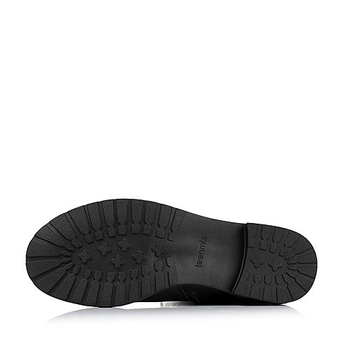 Teenmix/天美意冬季专柜同款黑色打蜡牛皮女靴（南）6A580DG5