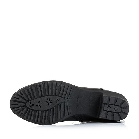 Teenmix/天美意冬季专柜同款黑色牛皮女靴（南）6VF83DG5