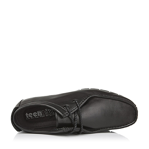 Teenmix/天美意秋季专柜同款黑色牛皮男单鞋1RY01CM5