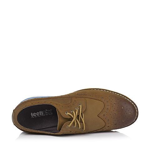 Teenmix/天美意秋季专柜同款棕色牛皮男单鞋1RZ01CM5