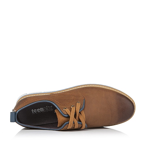Teenmix/天美意秋季专柜同款棕色牛皮男单鞋1SC02CM5