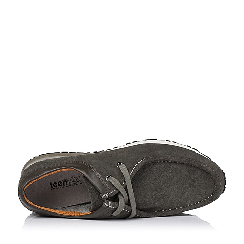 Teenmix/天美意秋季专柜同款灰色牛皮男单鞋1RH01CM5