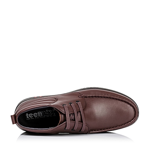 Teenmix/天美意冬季专柜同款棕色牛皮男休闲鞋1TP01DM5