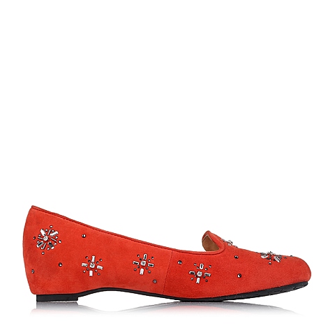 Teenmix/天美意秋季专柜同款红色羊皮内增高女单鞋6UK08CQ5