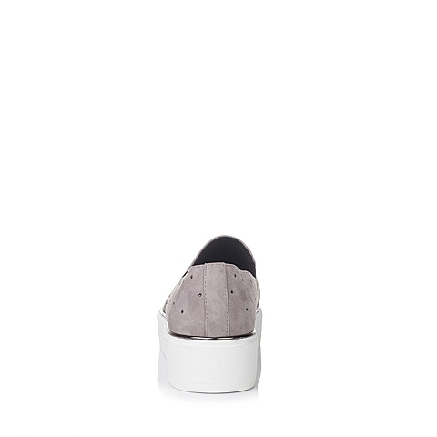 Teenmix/天美意秋季专柜同款灰色羊绒皮革女皮鞋6I727CM6