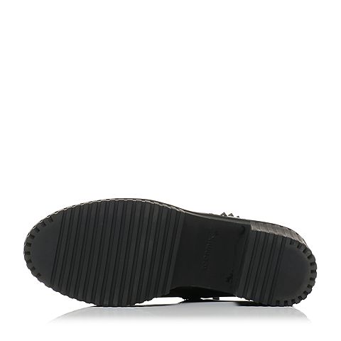 Teenmix/天美意冬季专柜同款黑色牛皮女靴6C544DD6