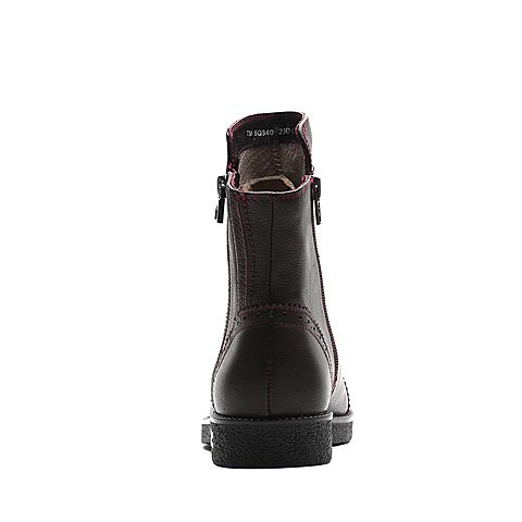 Teenmix/天美意冬季专柜同款红色牛皮女靴6Q340DD6