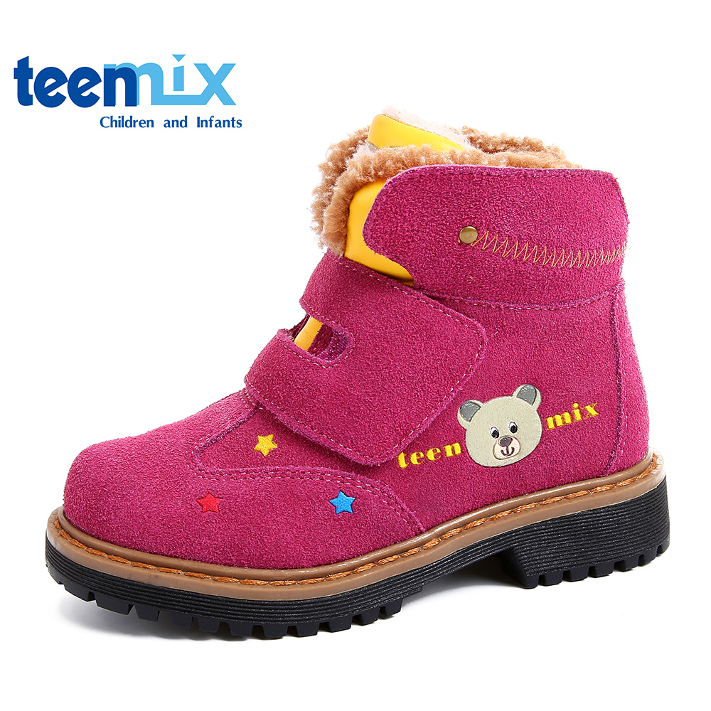 天美意（Teenmix）16年秋冬季女童新款时尚可爱保暖鞋X0065