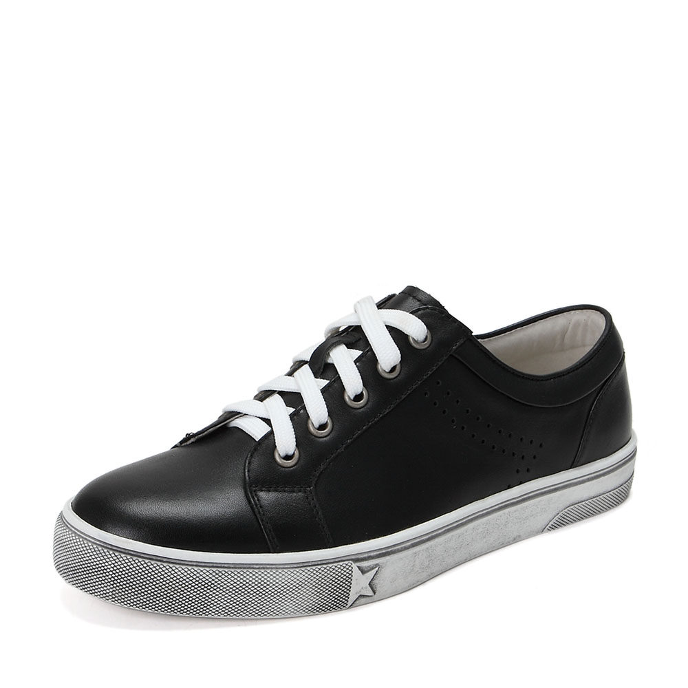 Teenmix/天美意冬季专柜同款黑色牛皮男单鞋65L01DM6