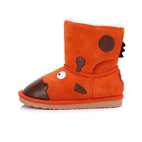 天美意（Teenmix）16年秋冬季新款时尚男女童动物趣味元素设计保暖舒适防滑女童靴DX0112