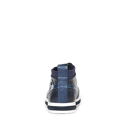 Teenmix/天美意冬专柜同款蓝色英伦布洛克风平跟男休闲鞋2AI0TDM6